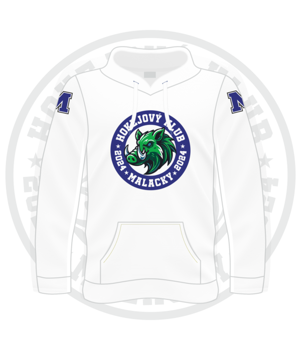 Mikina HK Malacky HOODIE biela