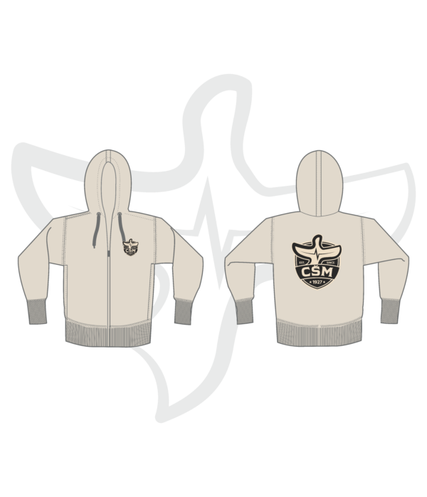 csm mikina zipsova nature biele Mikina Zipped CŠM 2026