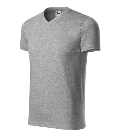 Heavy V-neck – tmavosivý melír