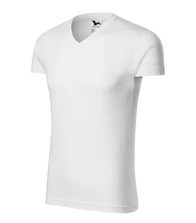 Slim Fit V-neck – biela