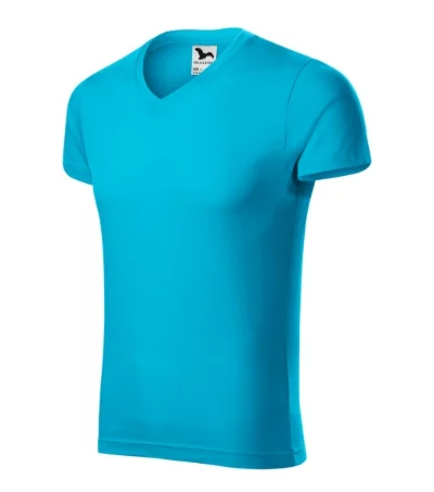 Slim Fit V-neck – tyrkysová