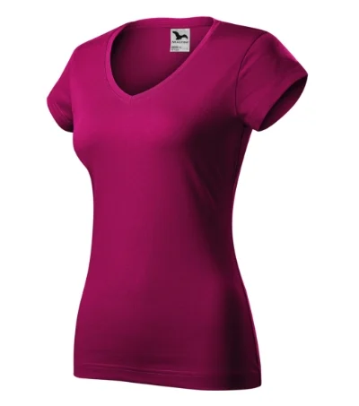 Fit V-neck – fuchsia red