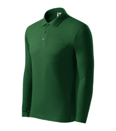 Pique Polo LS – fľaškovozelená